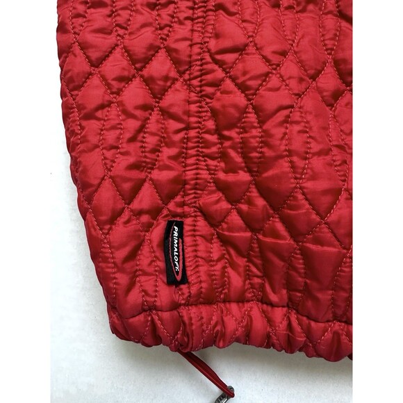 Lands’ End Red Quilted Puffer Coat Women’s Small Red Zip Up Primaloft Jacket - Picture 14 of 14
